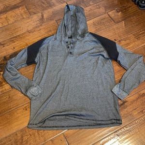 Thermal button up hooded sweater